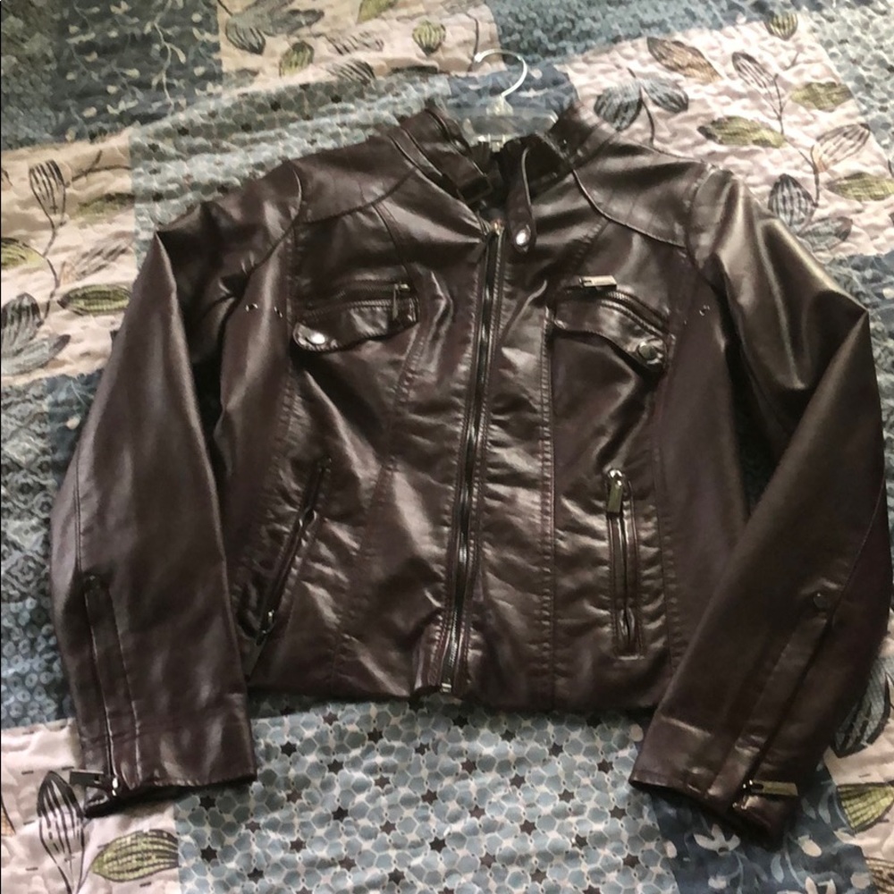 Leather biker jacket